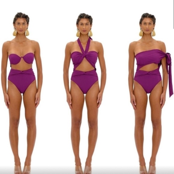 Andrea Iyamah Purple One Piece Swimsuit - Picture 4 of 8